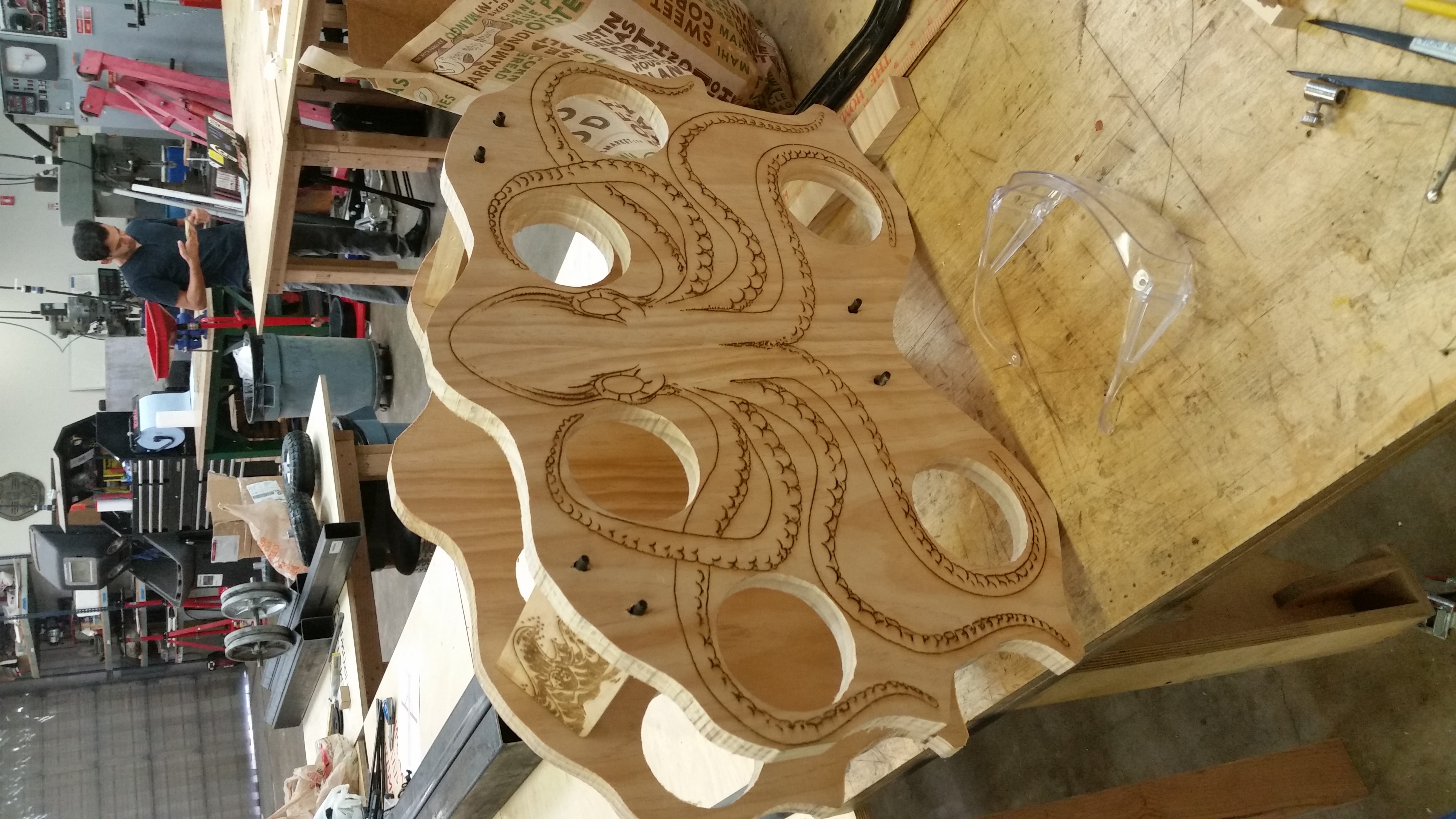 Wine rack in progress: 1