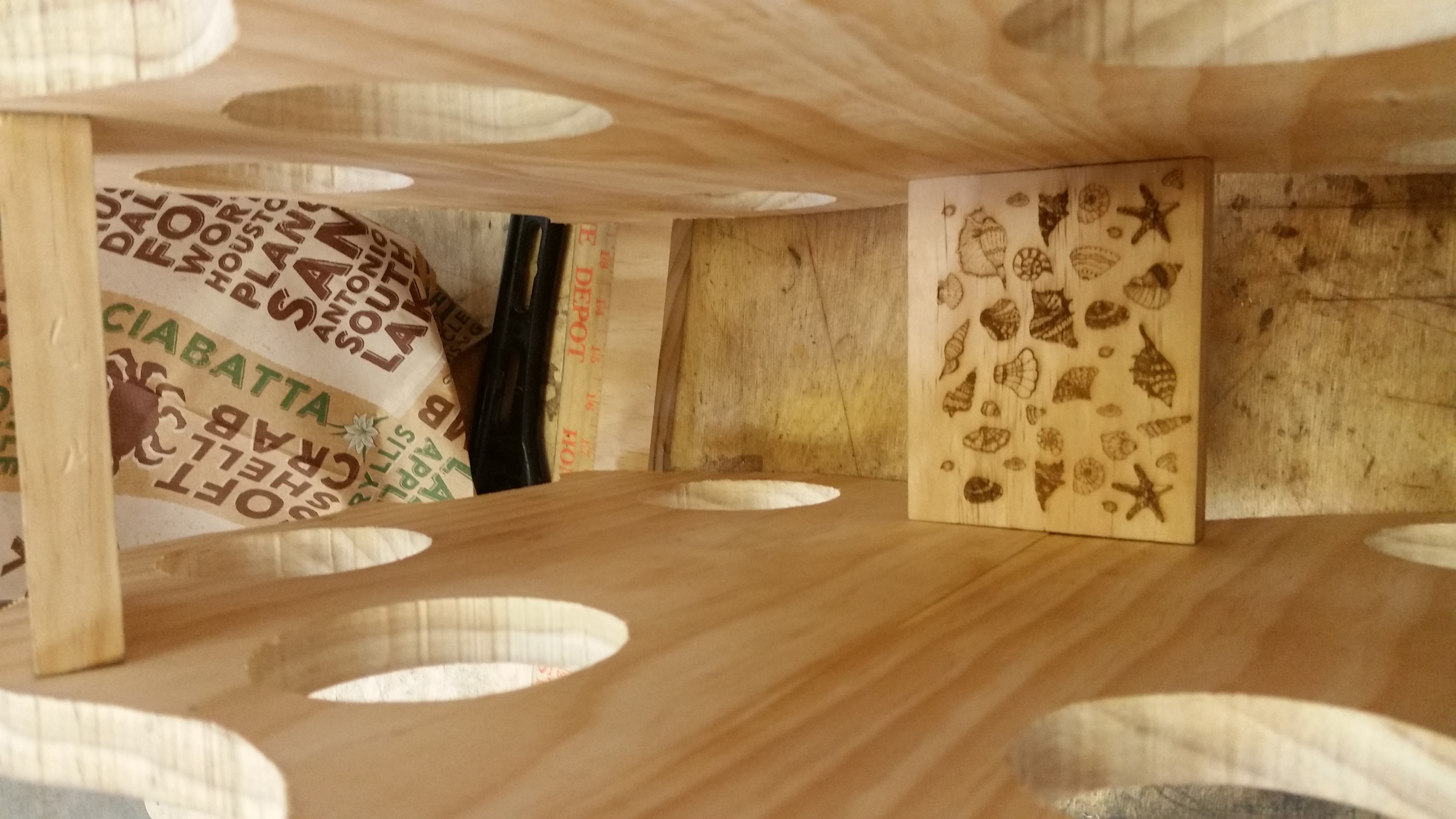 Wine rack in progress: 3